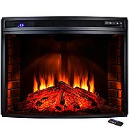 AKDY 33" Freestanding 1400W Adjustable 5200BTU Tempered Glass 6 Setting LED Insert Electric Fireplace Stove