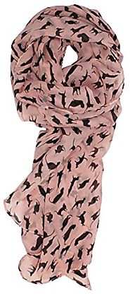 Modern Minute's Fashionable Feline Chiffon Feel Cat Scarf in Pink