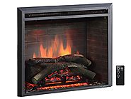 PuraFlame 26" Western Electric Fireplace Insert with Remote Control, 750/1500W, Black