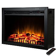 Golden Vantage 23" 5200 BTU 1500W Adjustable Freestanding Tempered Glass Made Electric Stove Fireplace Heater w/ Remo...