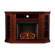 Southern Enterprises Claremont Convertible Media Electric Fireplace 48" Wide, Cherry Finish