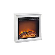 Ameriwood Home Bruxton Simple Fireplace, White