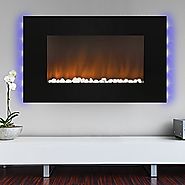 Best Choice Products 1500W Heat Adjustable 36" Wall Mount Electric Fireplace Heater Multi Color LED Backlight