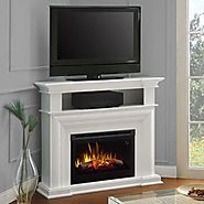 Dimplex Colleen Corner TV Stand with Electric Fireplace in White
