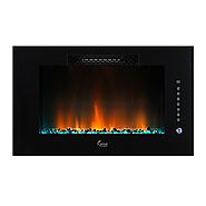 Caesar Luxury Linear Wall Mount Recess Freestanding Multicolor Flame Electric Fireplace, 30-Inch
