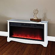 Lifesource 20" Tall Heater Fireplace with Color Change LED Affect, White Cabinet