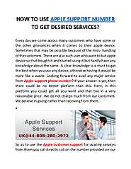 How to use apple support number to get desired services | edocr