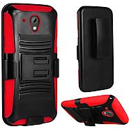 HTC Desire 520 Hybrid Heavy Duty Armor Holster Case Cover - Red :: CellPhoneCases.com