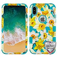 Apple iPhone X - Spring Daffodils/Tropical Teal TUFF Hybrid Phone Case Cover :: CellPhoneCases.com