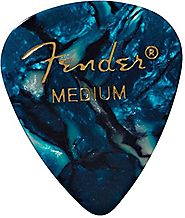 Fender 351 Shape Classic Medium Celluloid Picks, 12 Pack, Ocean Turquoise for electric guitar, acoustic guitar, mando...