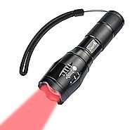 Zoomable Red Light LED Flashlight, CrazyFire 1000 Lumens High Power Handheld LED Lantern Torch with 5 Modes Switch Fu...