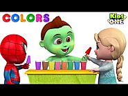 Learn COLORS with Ice Cream Choco BAR Baby Hulk Teach Colors to Baby Spider, Baby Frozen