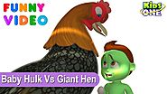 Hungry Baby Hulk Wants EGGs Gets Kicks on the Bump by Giant HEN | Funny Video for Kids