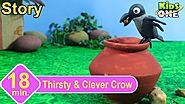 Thirsty & Clever Crow Story | Panchatantra Stories for Children | 3d Animated English Stories