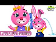 Kids Animation Five little bunnies Animated Rhymes (Repeat Loop)