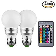 KOBRA LED Bulb Color Changing Light Bulb with Remote Control (2 Pack)16 Different Color Choices Smooth, Flash or Stro...