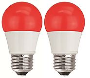 TCP 40W Equivalent, Red LED A15 Regular Shaped Light Bulbs, Non-Dimmable (2 Pack)