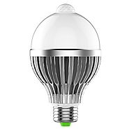 iRainy E27 9W LED Infrared Motion Sensor Pir Warm Light Bulb Lamp Auto Switch Stairs Light