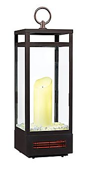 Duraflame 10ILH120-01 29" Portable LED Electric Flameless Candle Lantern with Infrared Quartz Heater for Indoor Use, ...