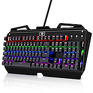 104 Keys Mechanical Gaming Keyboard KingTop Anti-Ghosting LED Backlit Wired Gamer Keyboard,Black