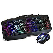 Rii RM400 LED Mechanical Feeling Gaming Keyboard And Mouse Combo For Mac & PC