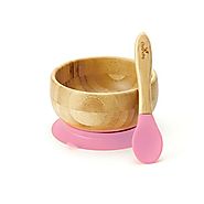 Avanchy Bowl Feeding Set + Soft Tip Spoon, Pink $19