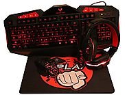 4 Piece Integrated Set for Computer Games by El Perfecto Gaming: Black Waterproof Keyboard, Mouse, Mouse Pad and a BO...