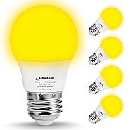 LOHAS Yellow LED Bug Light Bulbs, A15 LED Bulb, 40W Equivalent E26 Edison Bulb(5W), 450 Lumens Porch Lights Non-Dimma...