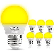 LOHAS LED Yellow Bug Light Bulbs, 25W Equivalent(3W), LED Bulbs G14, Mini LED E26 Medium Base Bulb, Non-Dimmable Nigh...