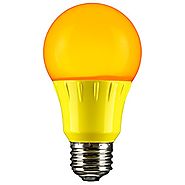 Sunlite 80149 Yellow LED A19 3 Watt Medium Base 120 Volt UL Listed LED Light Bulb, last 25,000 Hours (Bug Light)