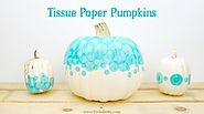 Teal Tissue Paper Pumpkin ~ Teal Pumpkin Ideas - Twitchetts