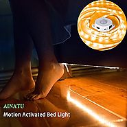 Motion Activated Bed Light, AINATU Under Cabinet Lighting, Bed Light with Automatic Shut Off Timer for Under Cabinet,...