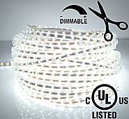 LEDJump Bright Pure White Dimmable Linkable 300SMD LED Tape Ribbon Flexible Strip Lights 16.4 Ft 12v,3M Adhesive, For...
