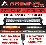 #1 22" Dual Color Amber/White Wireless Remote Control LED light bar by Arsenal Offroad Dual Color LED's 120w Off Road...