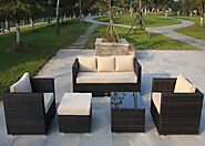 5 Seat 5 Piece Sofa Set in Brown Rattan