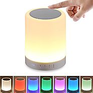 Night Light Bluetooth Speaker, SHAVA Portable Wireless Bluetooth Speakers Touch Control Color LED Speaker Bedside Tab...