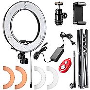 Neewer Ring Light 14-inch LED with Light Stand 36W 5500K Lighting Kit with Soft Tube,Color Filter,Hot Shoe Adapter,Bl...