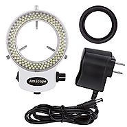 AmScope LED-144W-ZK White Adjustable 144 LED Ring Light Illuminator for Stereo Microscope & Camera