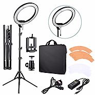 EACHSHOT ES240 Kit {Including Light, Stand, Phone Clamp, Tripod Head }240 LED 18" Stepless Adjustable Ring Light Came...