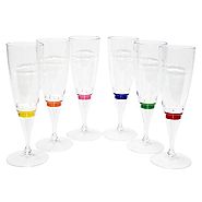 LED light up wine glasses, Champagne Flute's Cocktail Flashing Cups, LED Liquid Activated for Bar Party Night Club Dr...