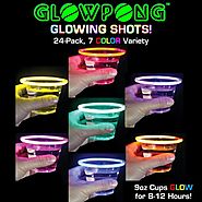 GLOWPONG Glowing SHOTS! (9oz, 24 pack, 7 Color Variety)