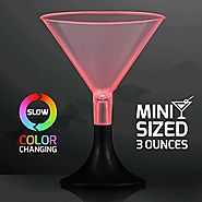Mini LED Martini Glass with Black Base by Blinkee