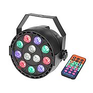 GBGS Par Uplights Party 12 Led Stage Stand DJ Lighting with Remote Control RGBW DMX512 Mixing Color Washing Can 8CH f...