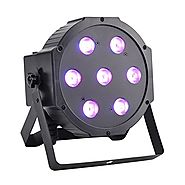 GBGS LED Up Lighting RGBW LED Par Lights 10W x 7 LED DMX 4-in-1 Par Can Stage Lighting Super Bright for Wedding DJ Ev...