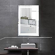 28 x 36 In Vertical LED Bathroom Silvered Mirror with Touch Button （C-CK160-I）