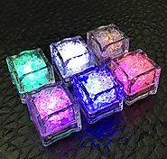 Eruner Multicolor [Ice Cubes Light]-24 Pack of Decorative LED Liquid Sensor Ice Cubes Shape Lights Submersible LED Gl...