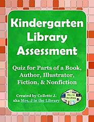 Library Quiz for Parts of a Book, Author, Illustrator, Fiction & Nonfiction