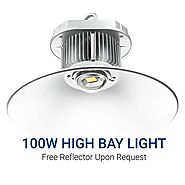 Hyperikon LED High Bay Light, 100W (400W HID / HPS equivalent), 9,500 lumens, 5000K (Crystal White Glow), DLC 4.2 Qua...