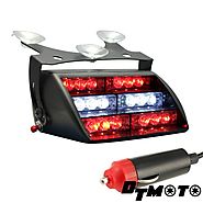 DT MOTO™ Red White 18x LED Firefighter EMS Personal Vehicle Emergency Dash Warning Light - 1 unit