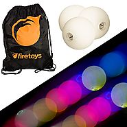 Glow Juggling Ball Set - 3x Slow Fade LED Juggling Balls & Firetoys Bag